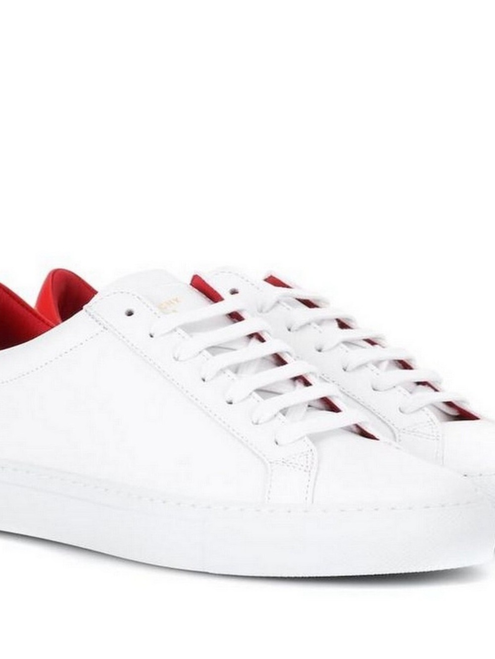 Givenchy White Leather Low-Top Sneakers with Red Lining